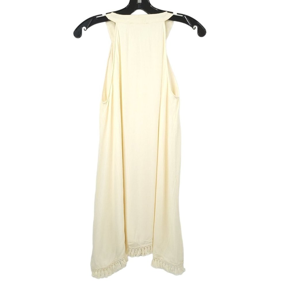 Altard State Lace MIni Dress Womens Size S Lined Sleeveless Fringe Boho Cream - Picture 2 of 14
